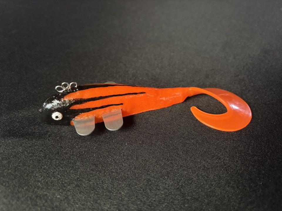 Black Orange Greaser Aluminum Fin