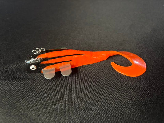 Black Orange Greaser Aluminum Fin