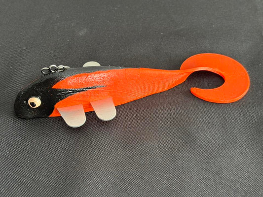 Black Orange Greaser Aluminum Fin